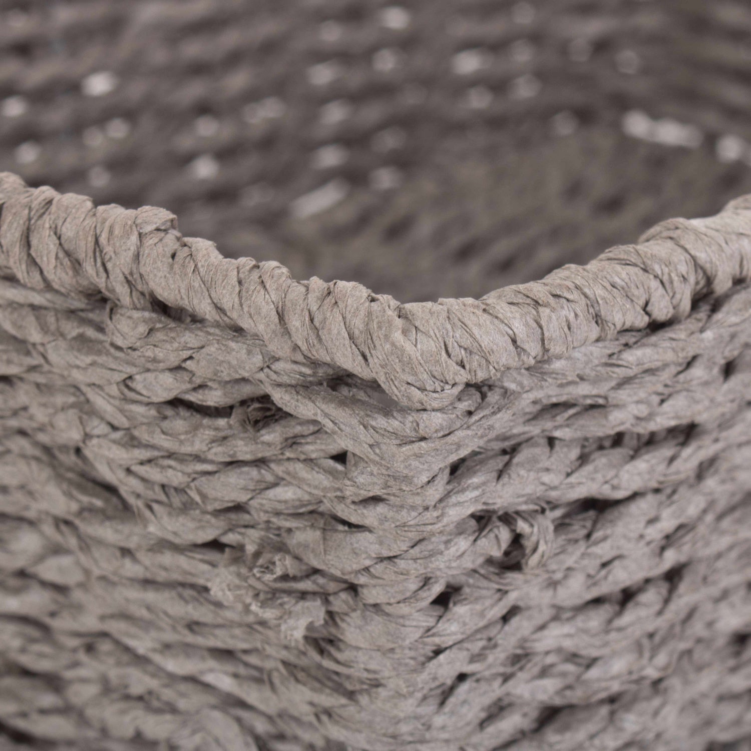 Medium Grey Paper Rope Tray Basket - REGN