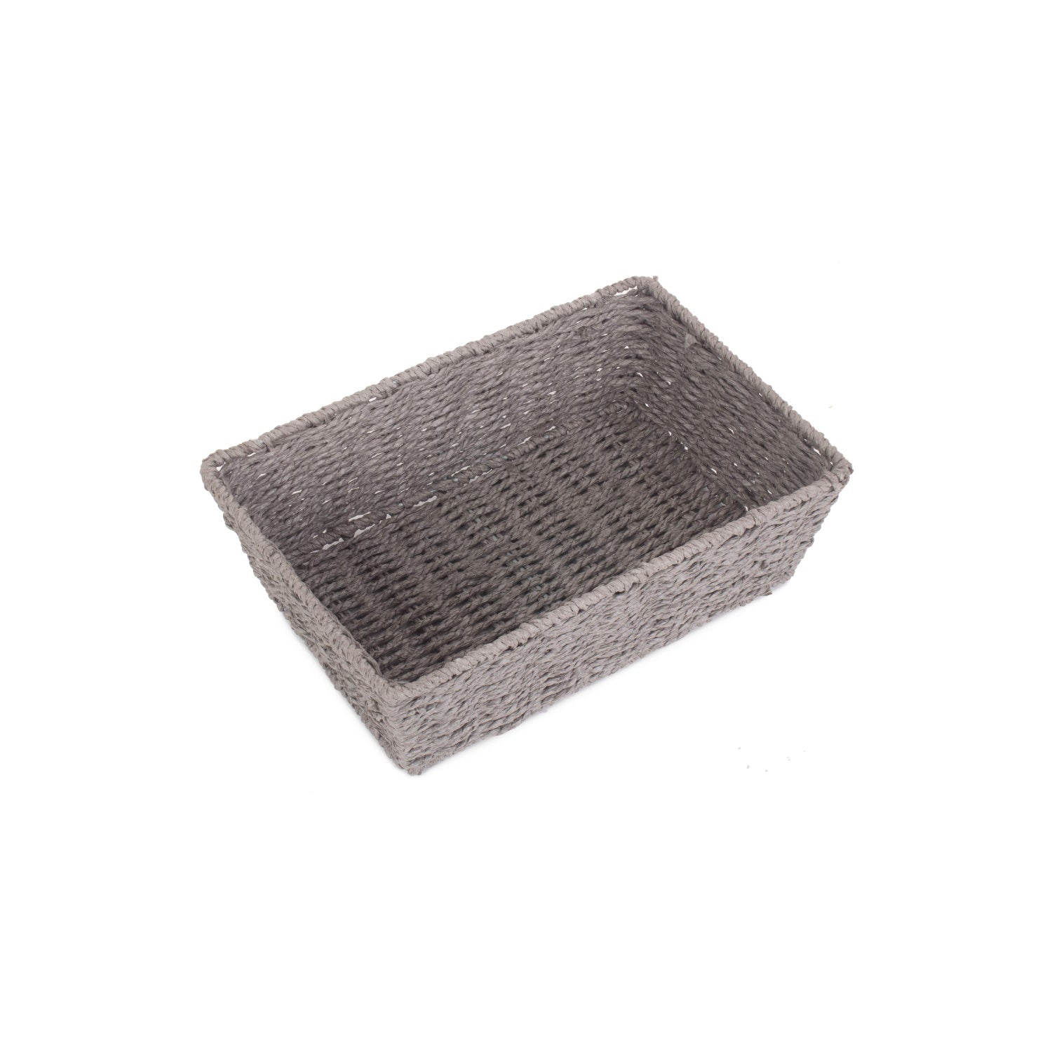 Medium Grey Paper Rope Tray Basket - REGN