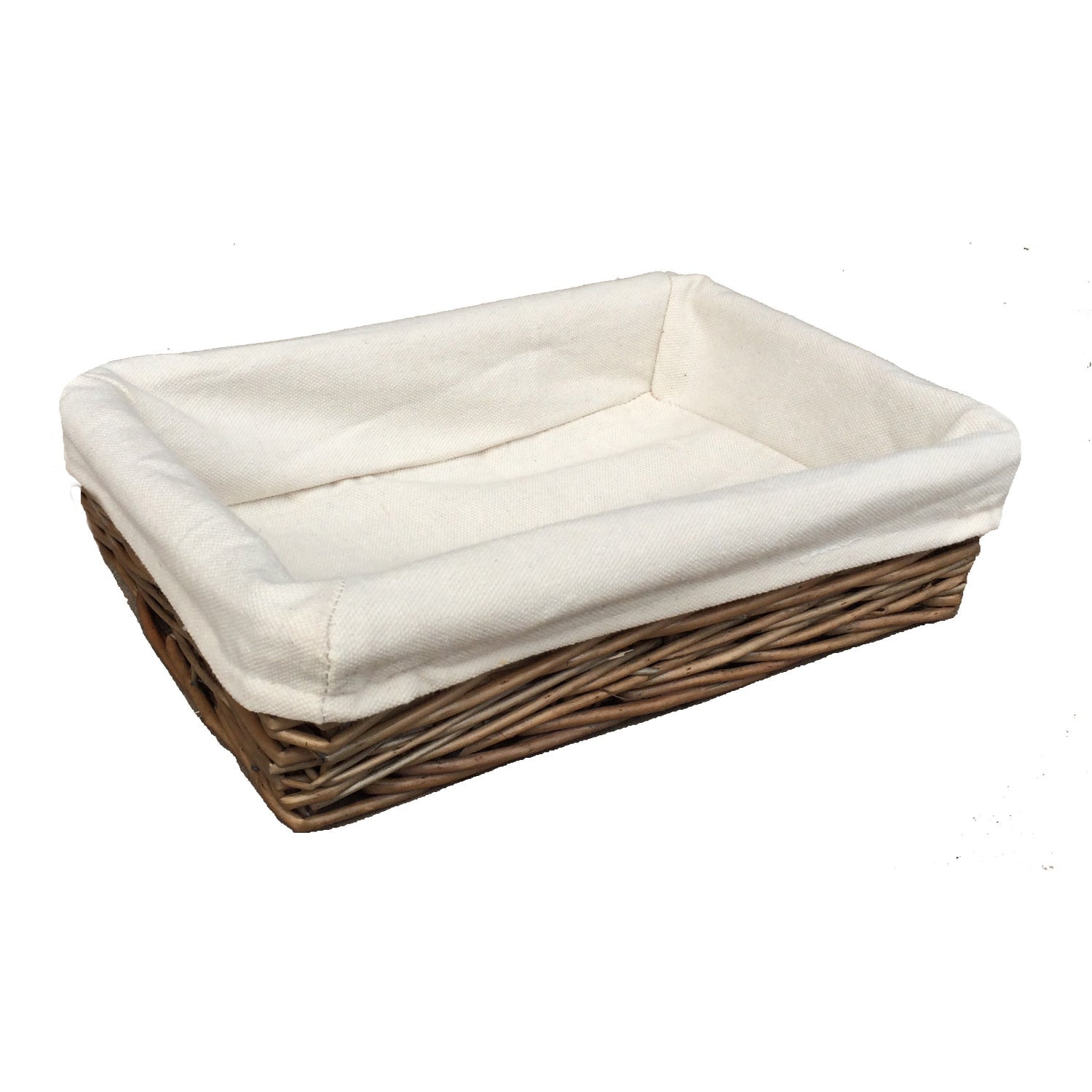 Medium Lined Antique Wash Straight Sided Tray Basket - REGN