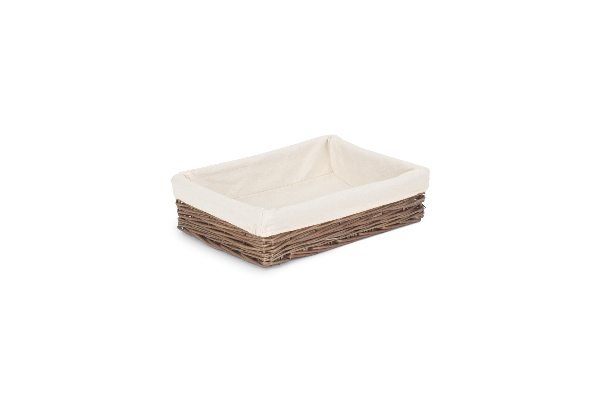 Medium Lined Antique Wash Straight Sided Tray Basket - REGN