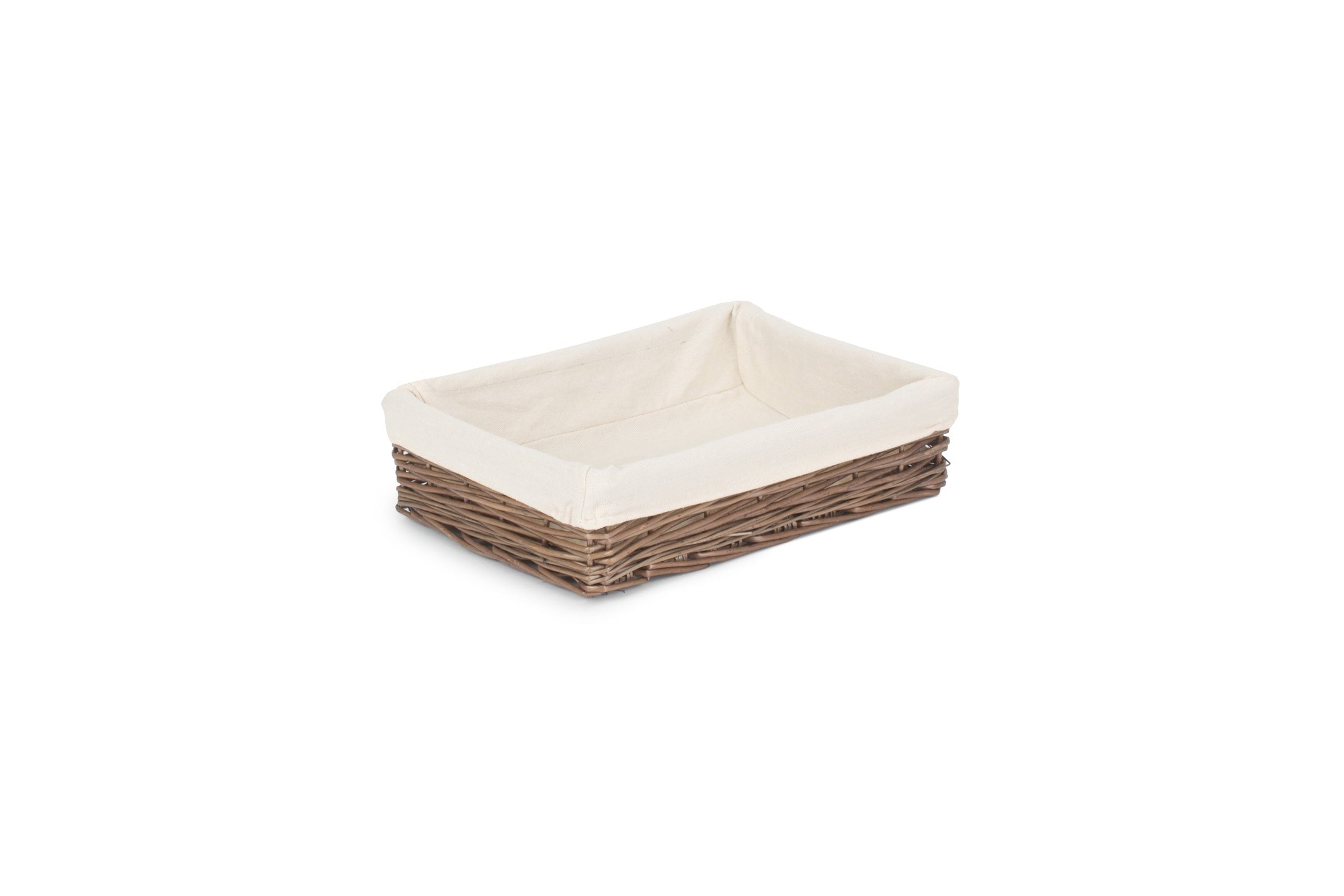 Medium Lined Antique Wash Straight Sided Tray Basket - REGN