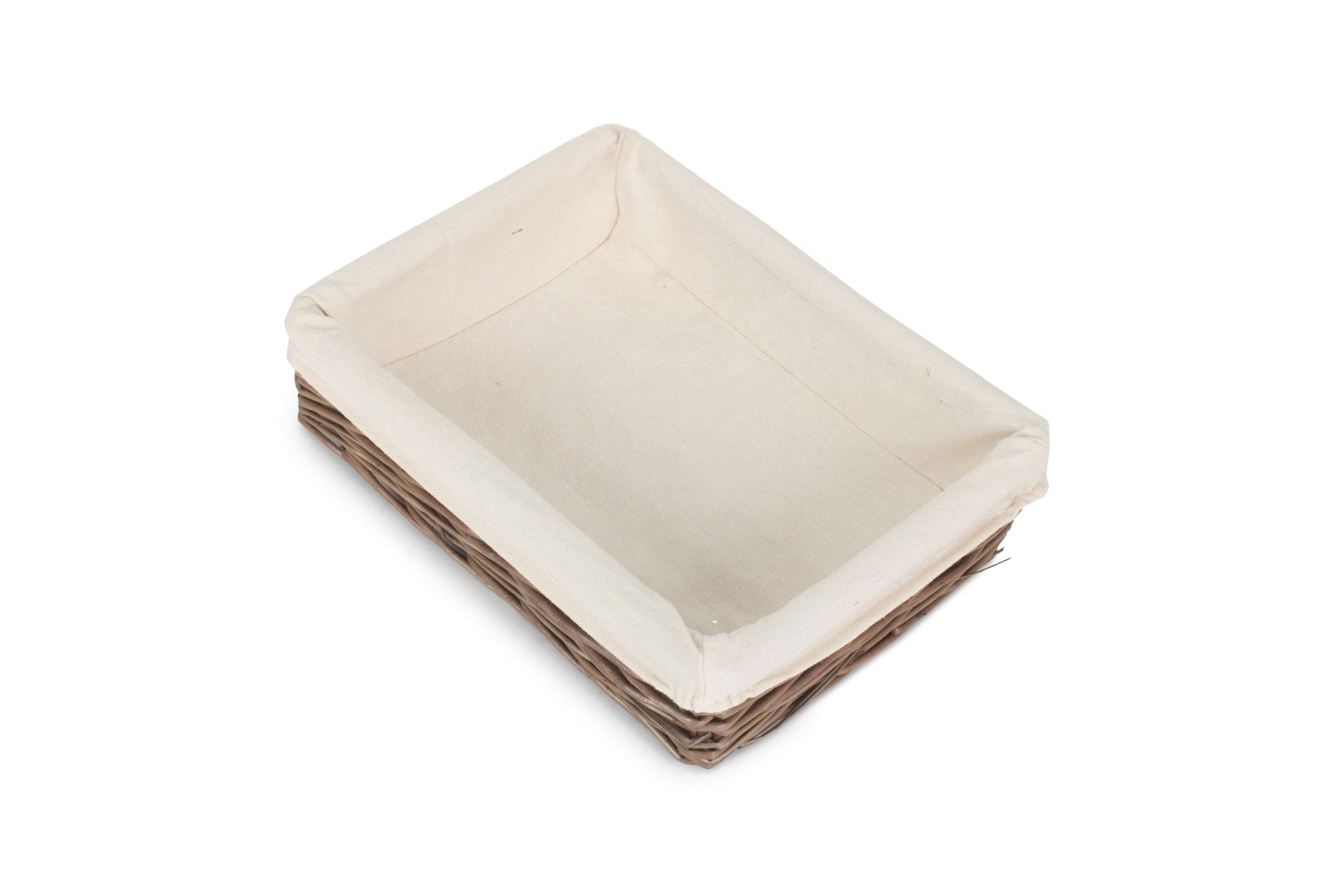 Medium Lined Antique Wash Straight Sided Tray Basket - REGN