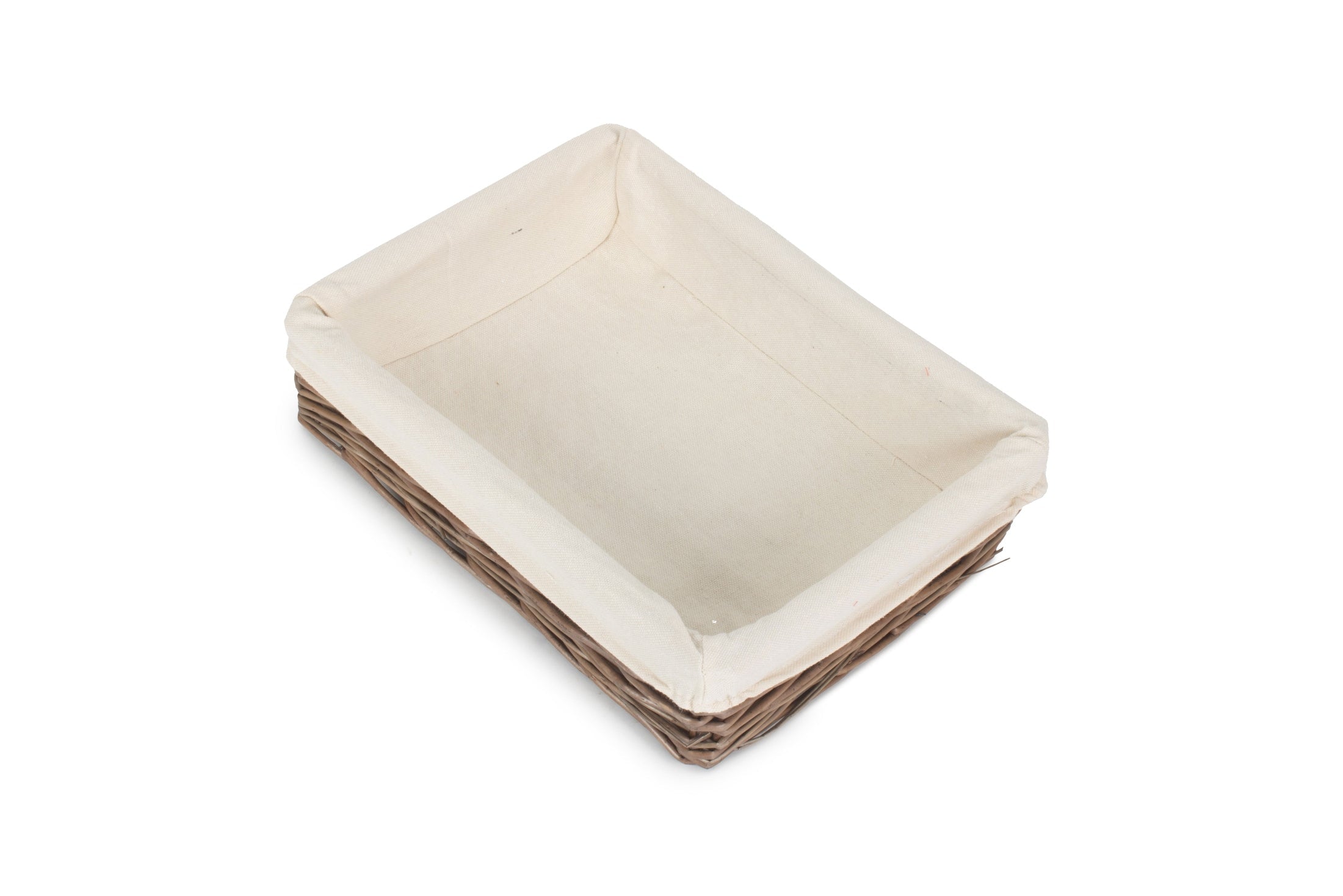 Medium Lined Antique Wash Straight Sided Tray Basket - REGN