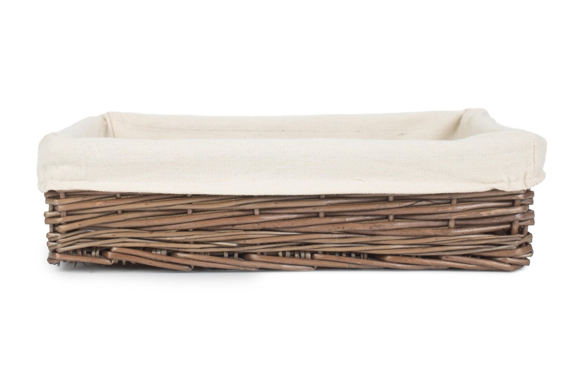 Medium Lined Antique Wash Straight Sided Tray Basket - REGN