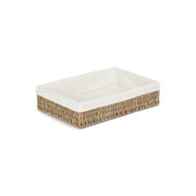 Medium Lined Rectangular Seagrass Tray Basket - REGN