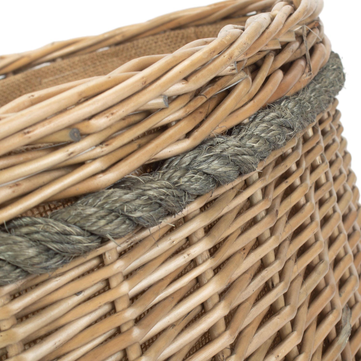 Medium Oval Rope Handled Log Basket - REGN
