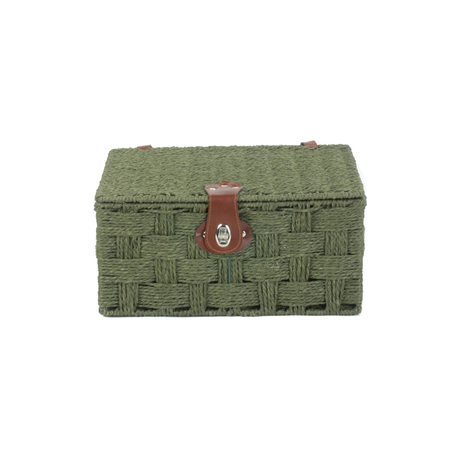 Medium Paper Rope Hamper - Forest Green - REGN