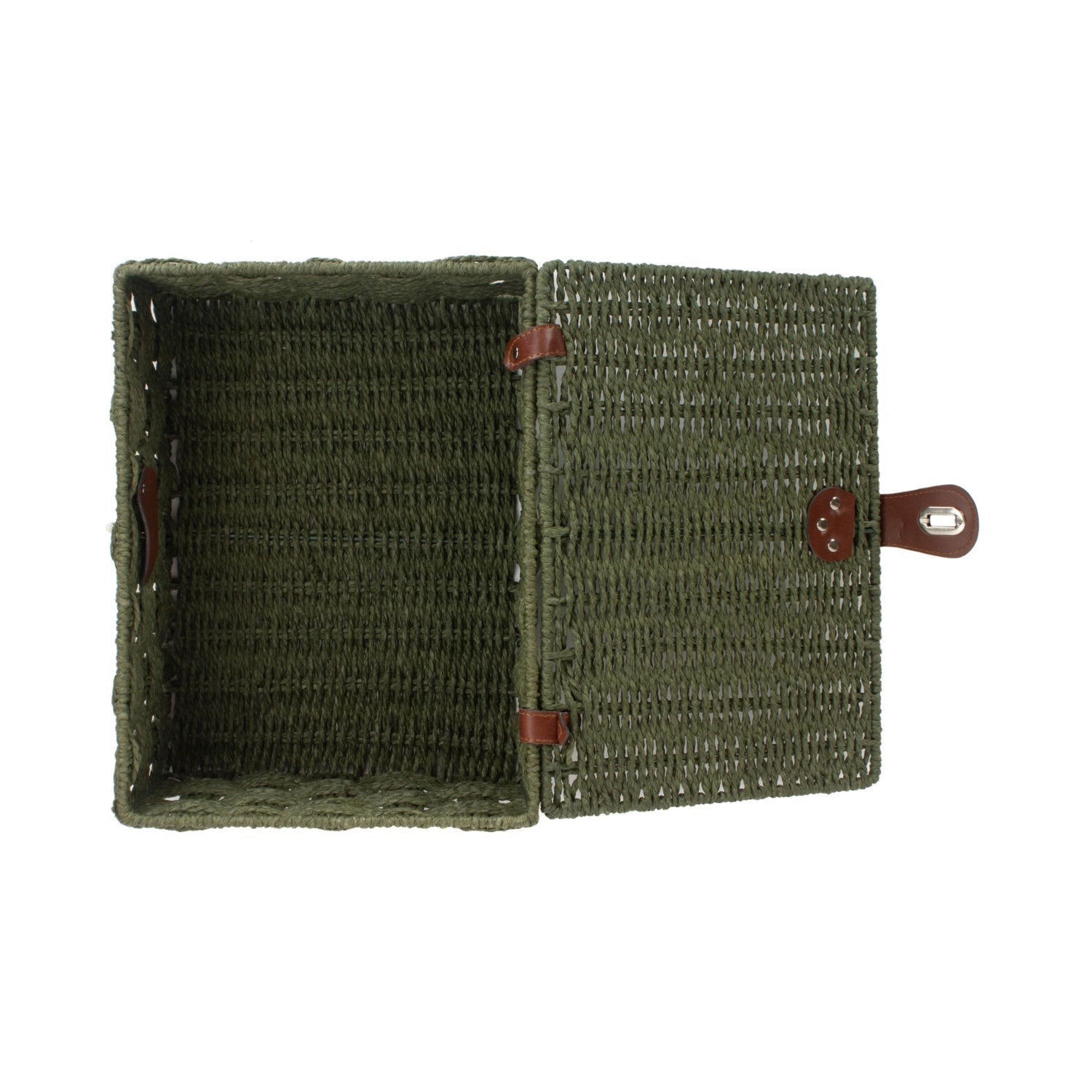 Medium Paper Rope Hamper - Forest Green - REGN