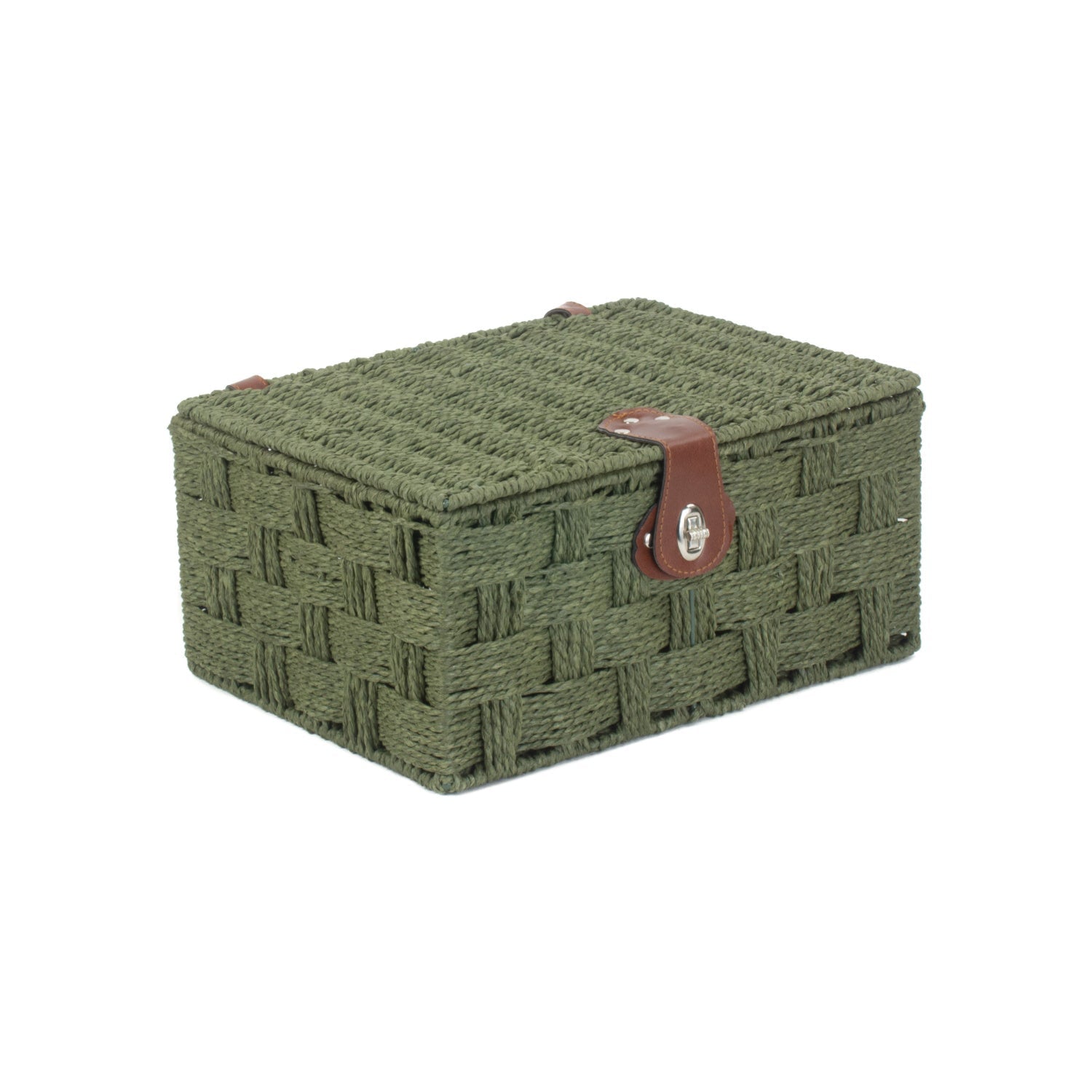 Medium Paper Rope Hamper - Forest Green - REGN