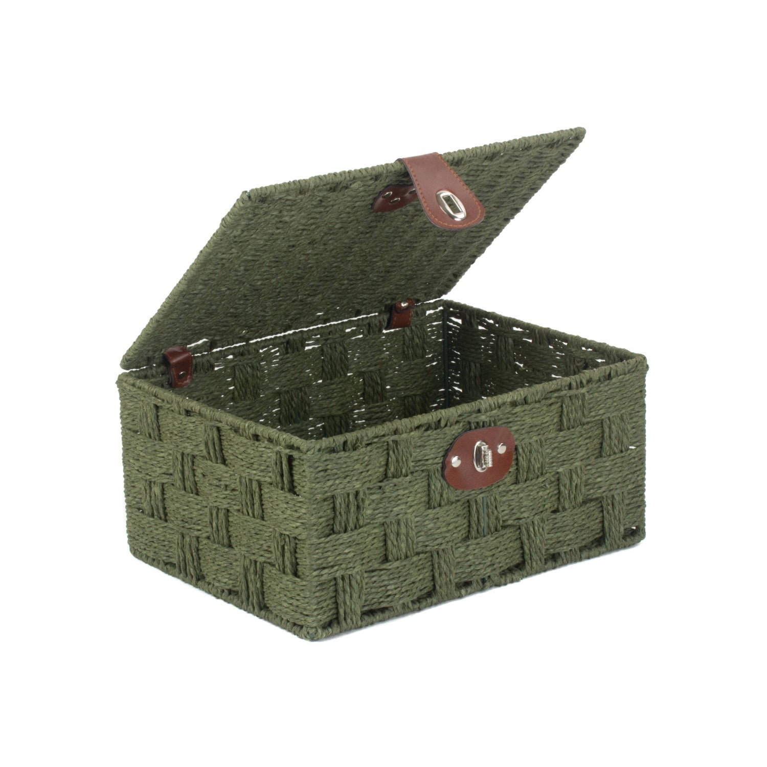 Medium Paper Rope Hamper - Forest Green - REGN