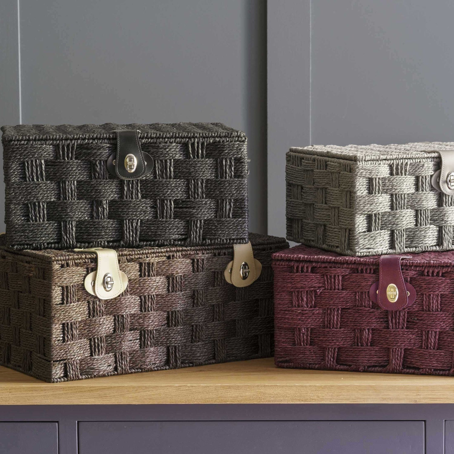 Medium Paper Rope Hamper - Grey - REGN