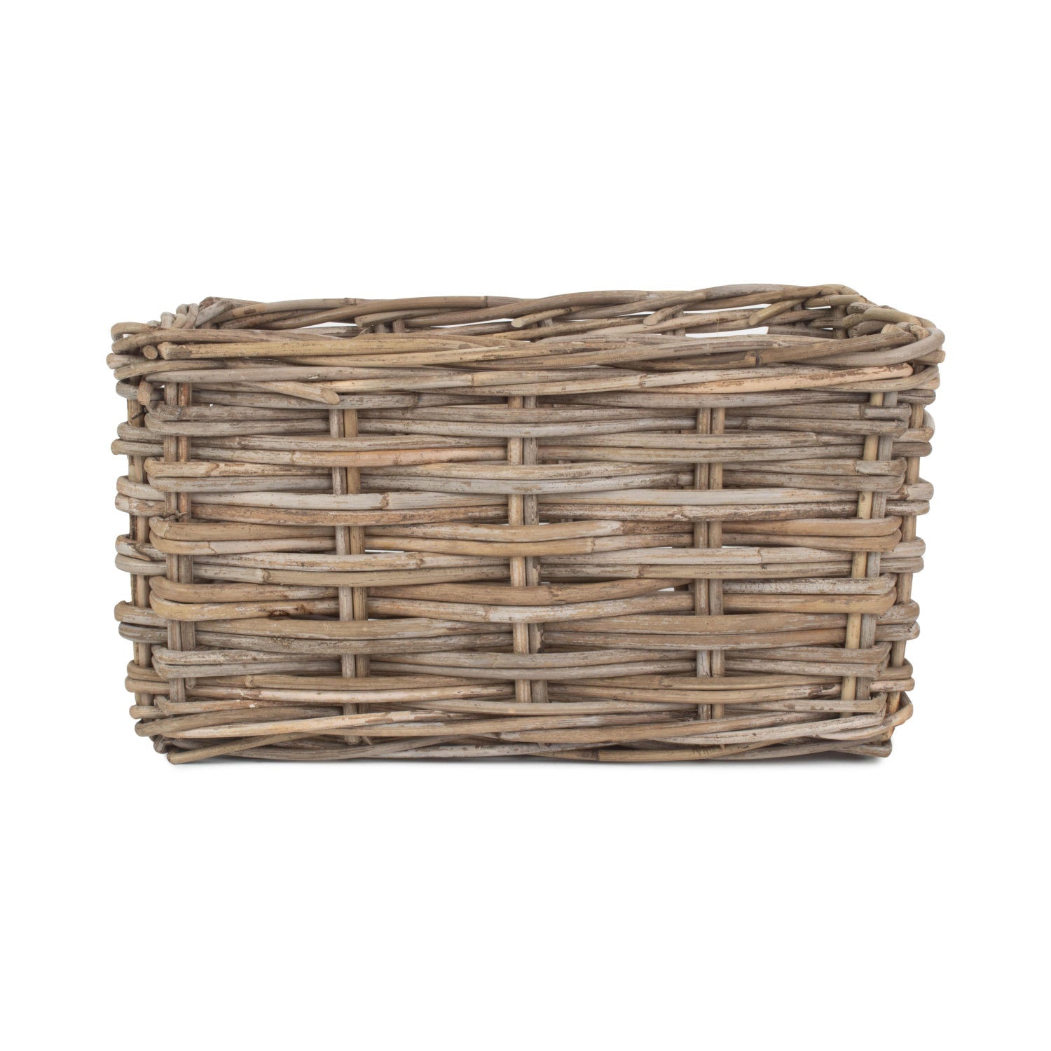 Medium Rectangular Grey Rattan Storage Basket - REGN