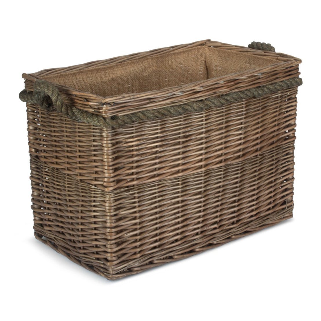 Medium Rectangular Rope Handled Log Basket - REGN