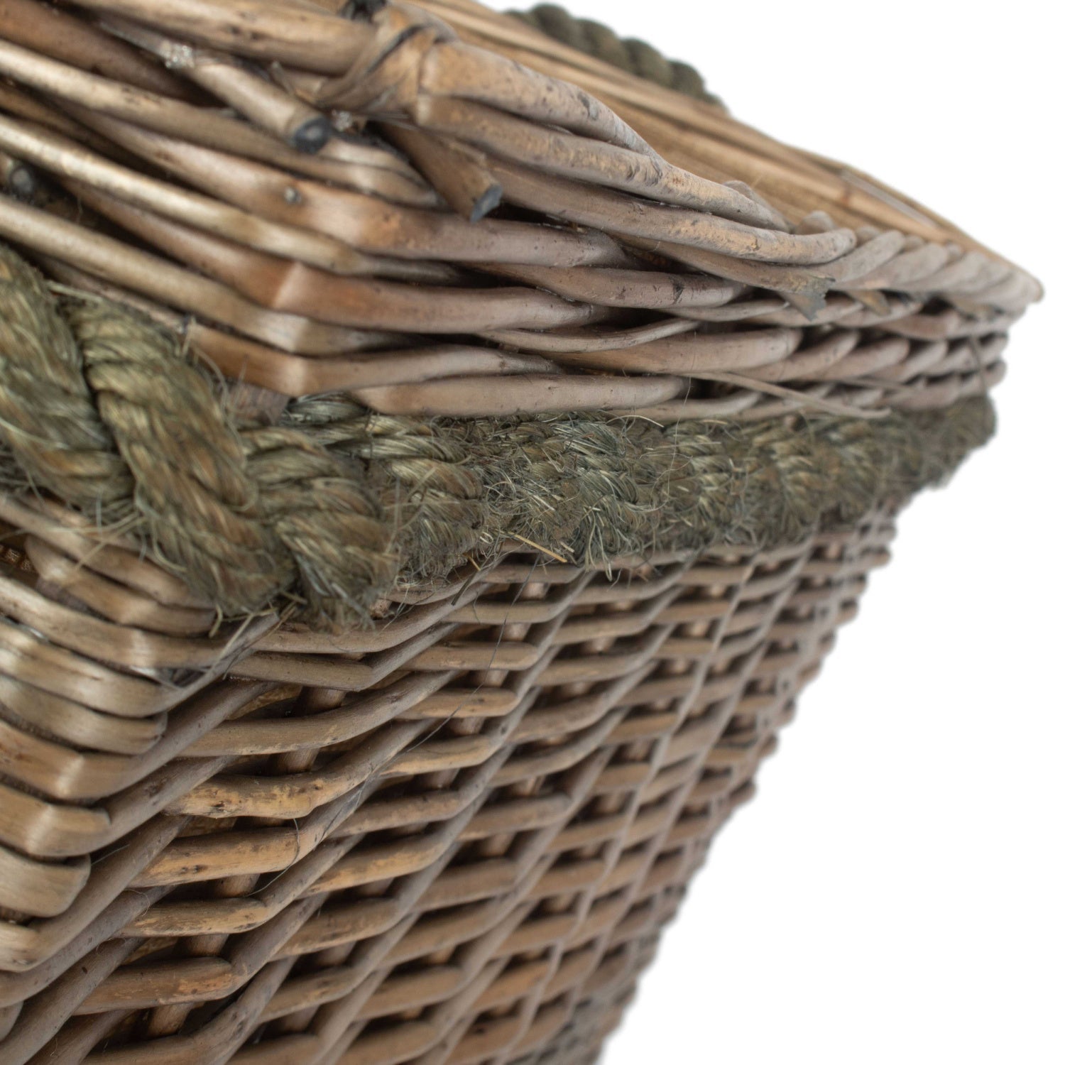 Medium Rectangular Rope Handled Log Basket - REGN