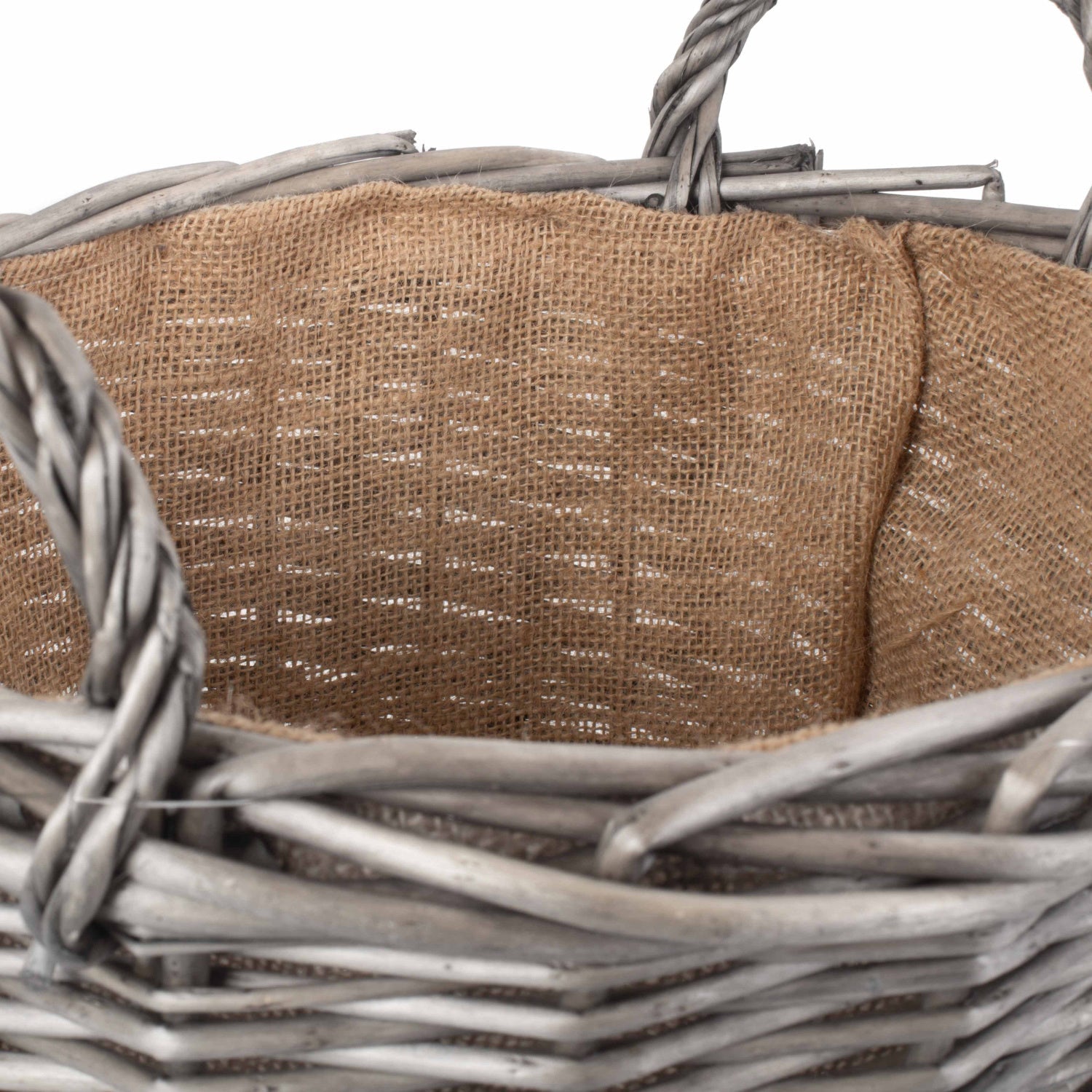 Medium Round Lined Wicker Log Basket - REGN