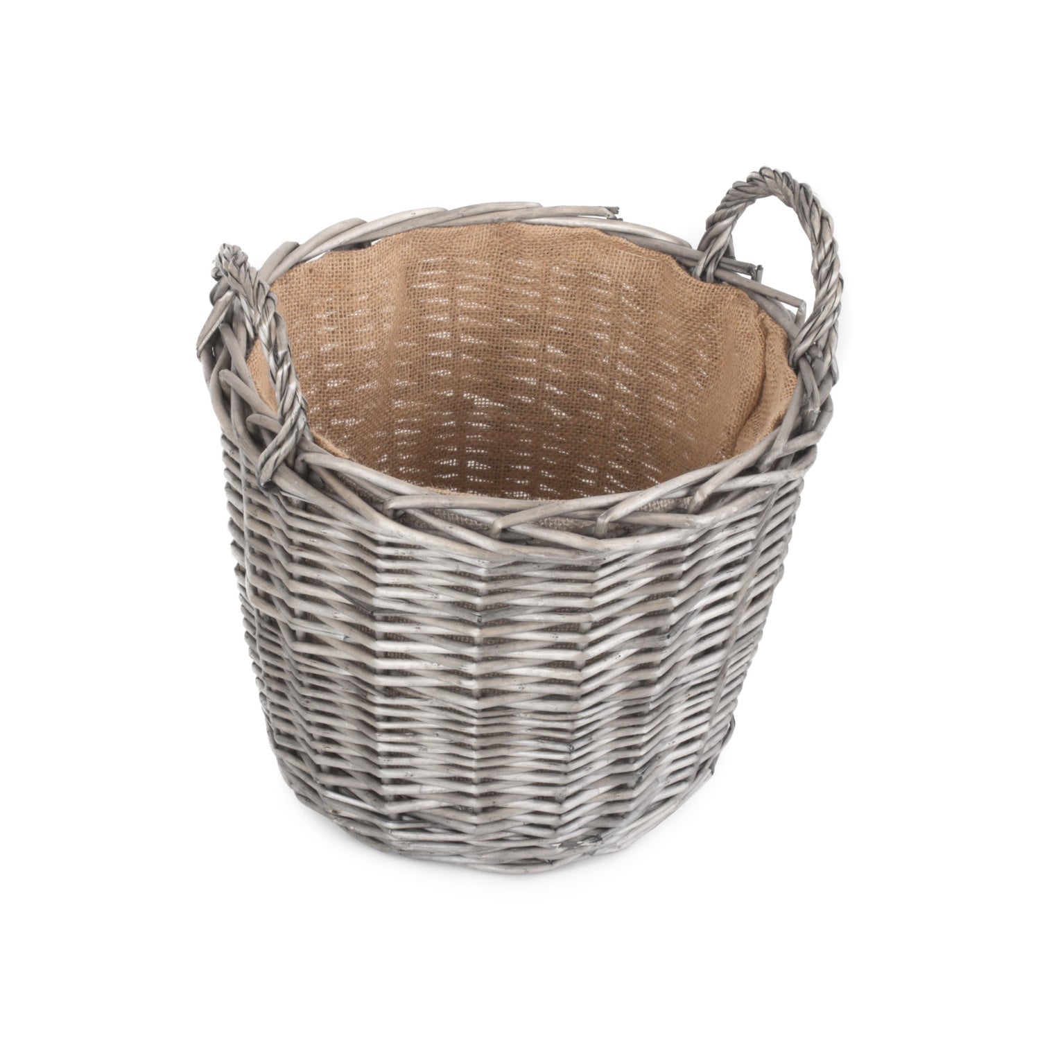 Medium Round Lined Wicker Log Basket - REGN