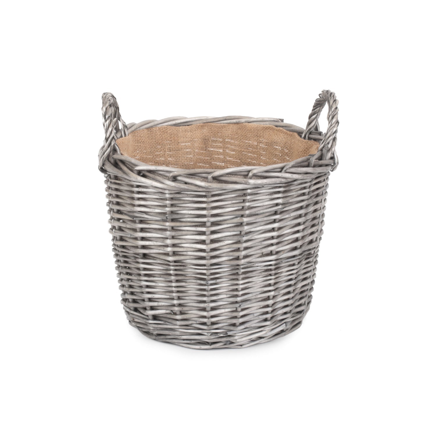 Medium Round Lined Wicker Log Basket - REGN