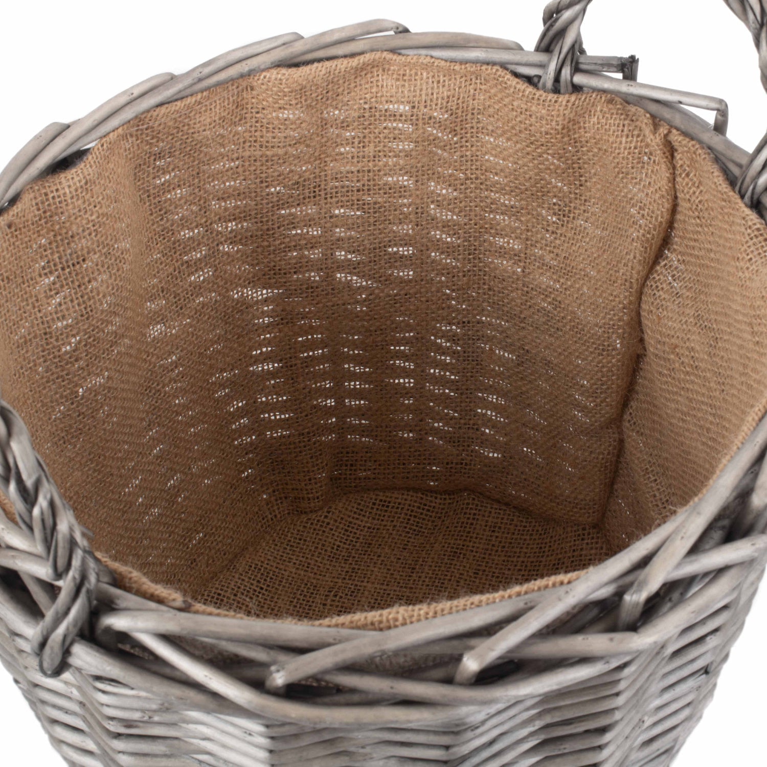 Medium Round Lined Wicker Log Basket - REGN