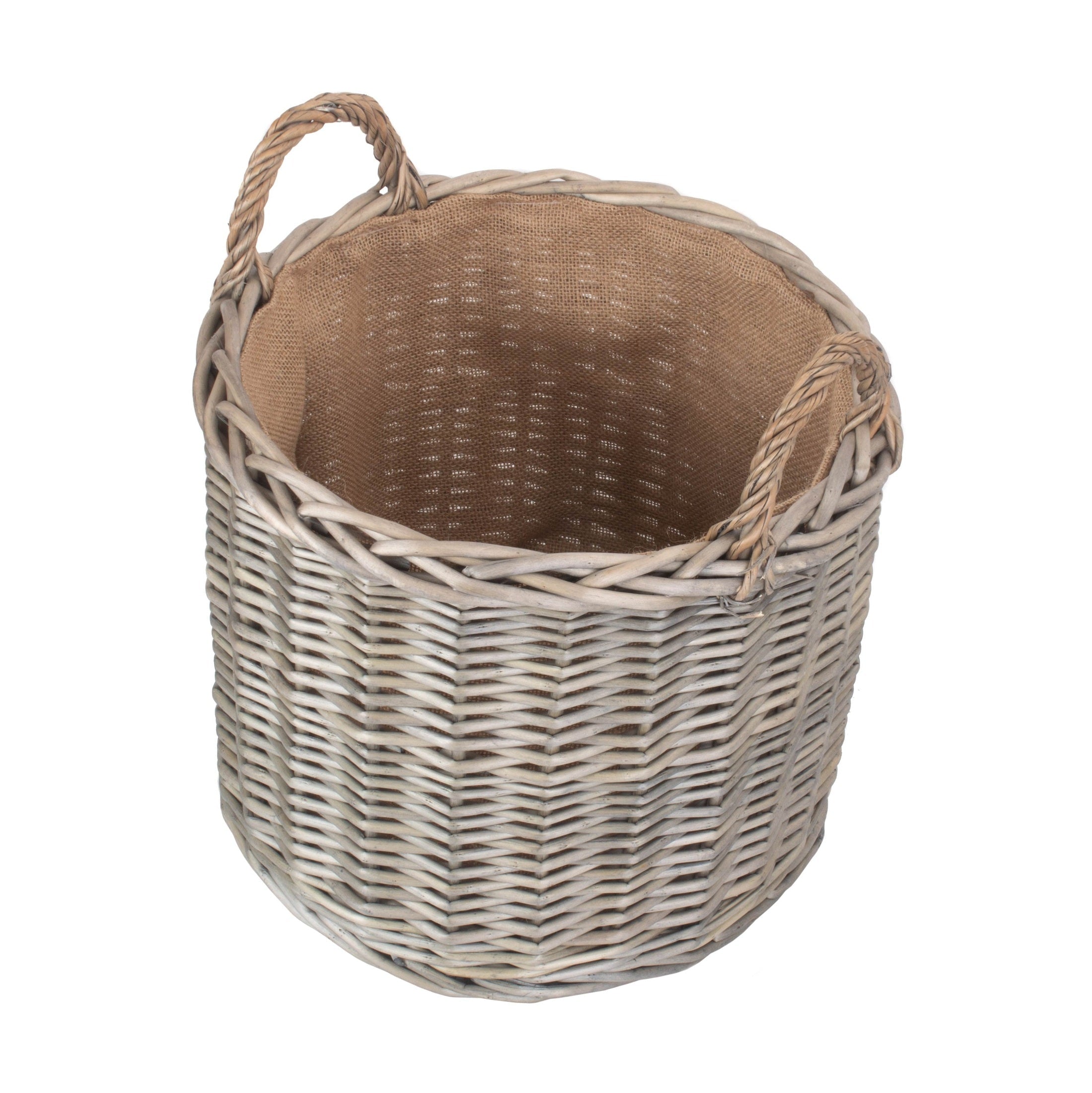 Medium Round Straight-Sided Wicker Log Storage Basket - REGN