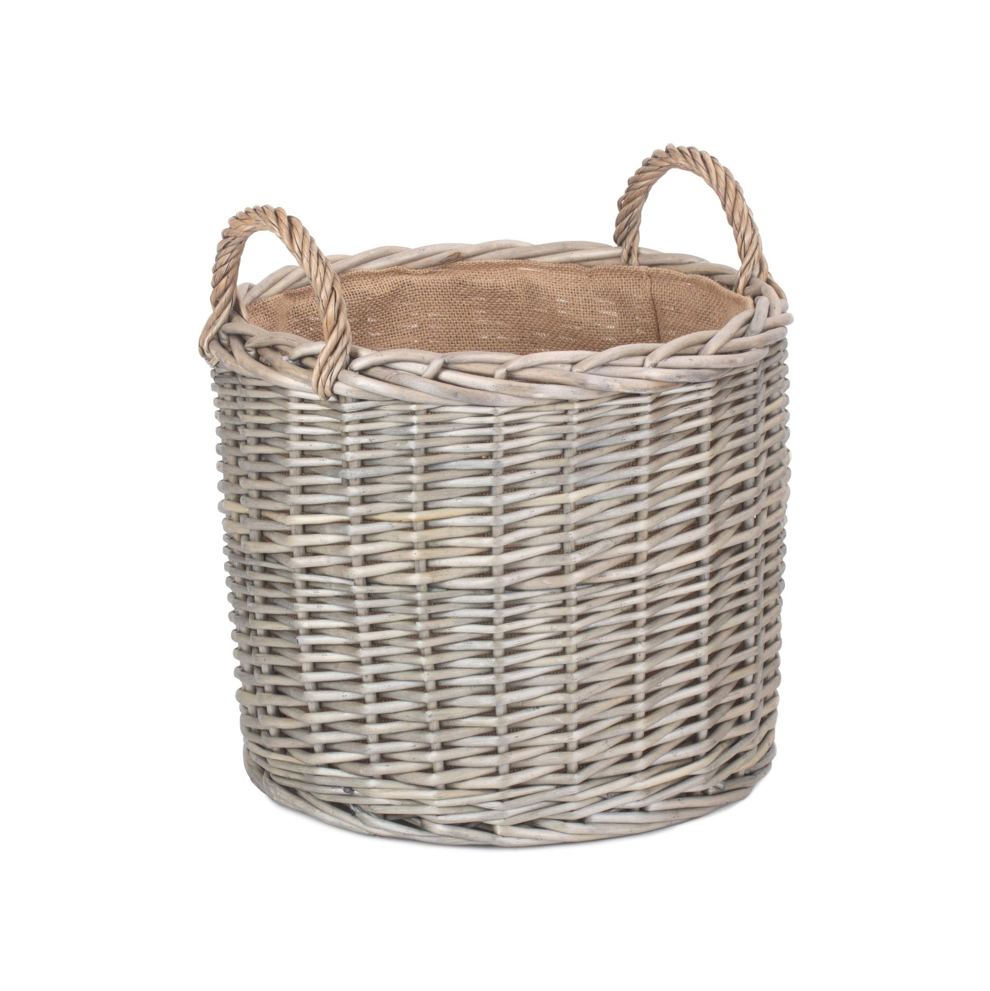 Medium Round Straight-Sided Wicker Log Storage Basket - REGN