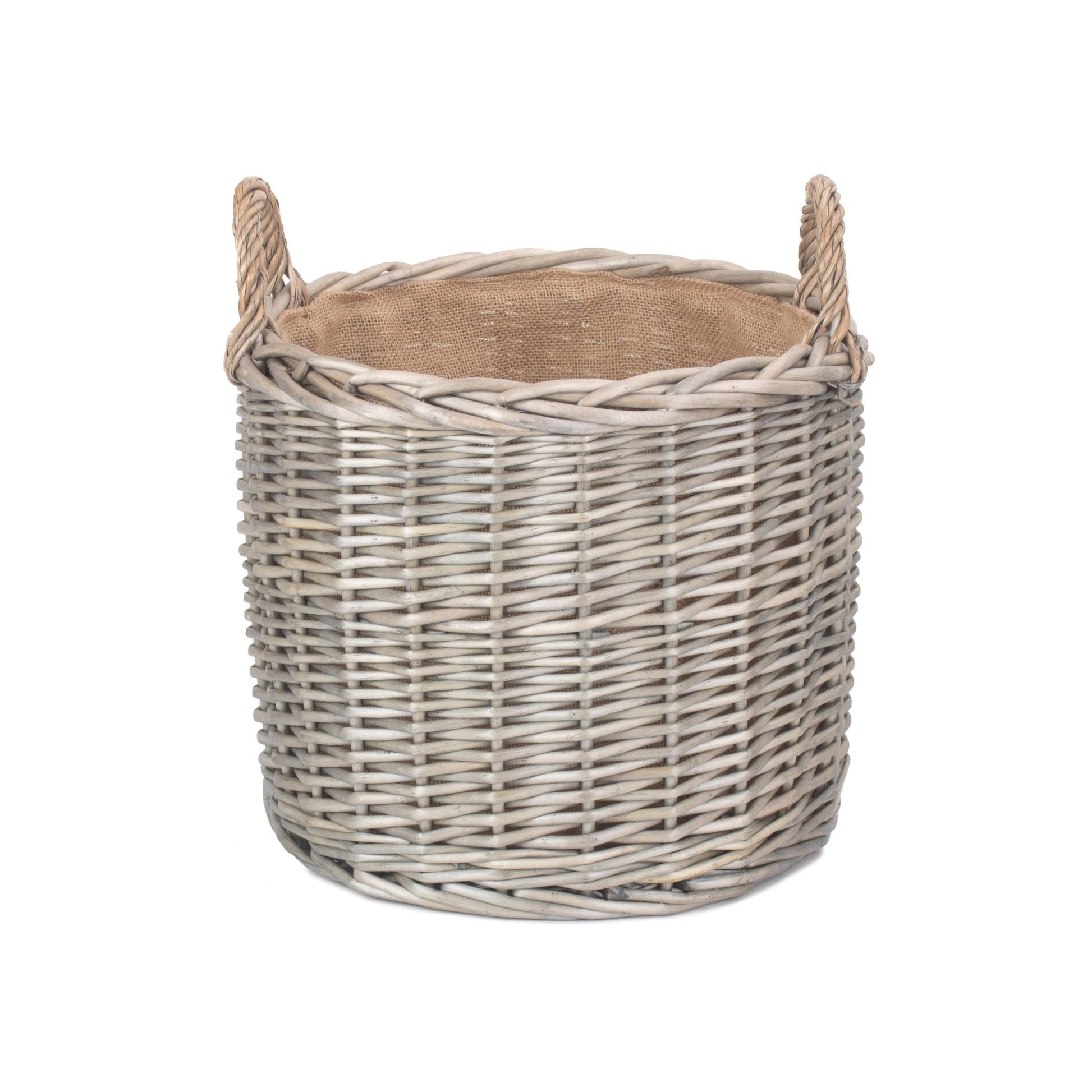 Medium Round Straight-Sided Wicker Log Storage Basket - REGN