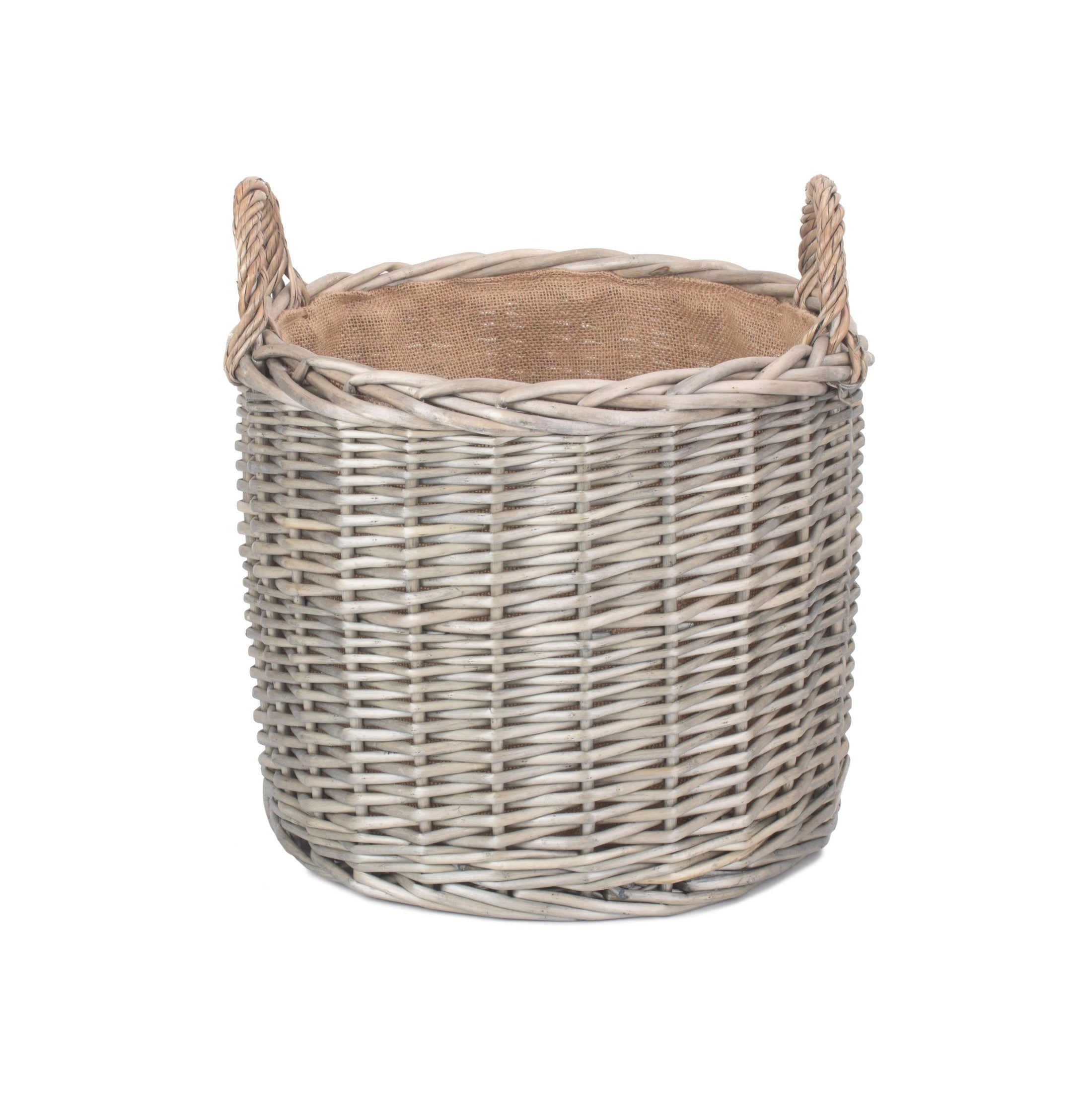 Medium Round Straight-Sided Wicker Log Storage Basket - REGN