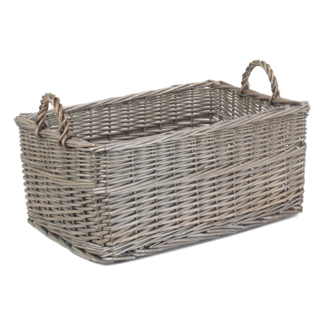 Medium Shallow Antique Wash Storage Basket - REGN