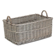 Medium Shallow Antique Wash Storage Basket - REGN
