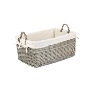 Medium Shallow Antique Wash Storage Basket with White Lining - REGN