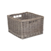 Medium Square Antique Wash Willow Storage Basket - REGN