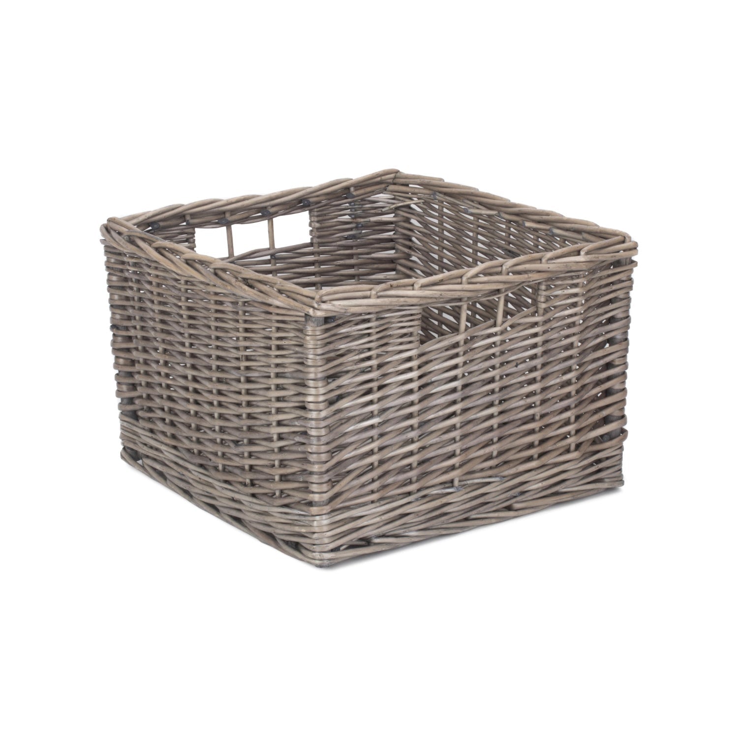 Medium Square Antique Wash Willow Storage Basket - REGN