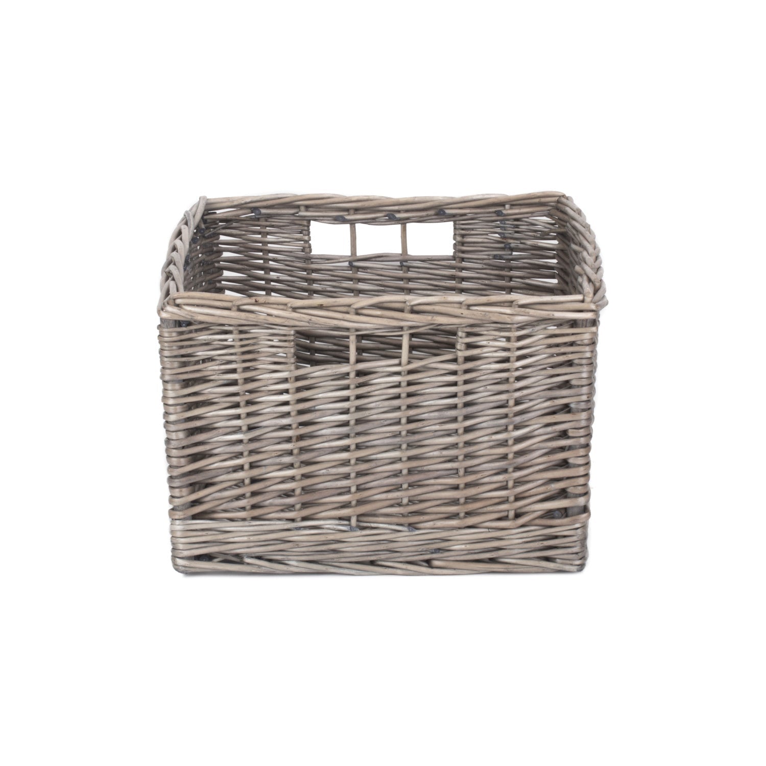 Medium Square Antique Wash Willow Storage Basket - REGN