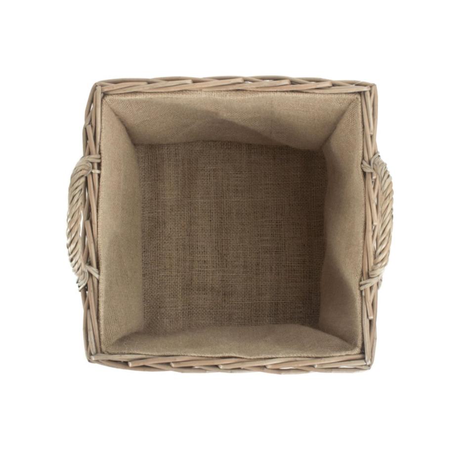 Medium Square Lined Wicker Log Storage Basket - REGN