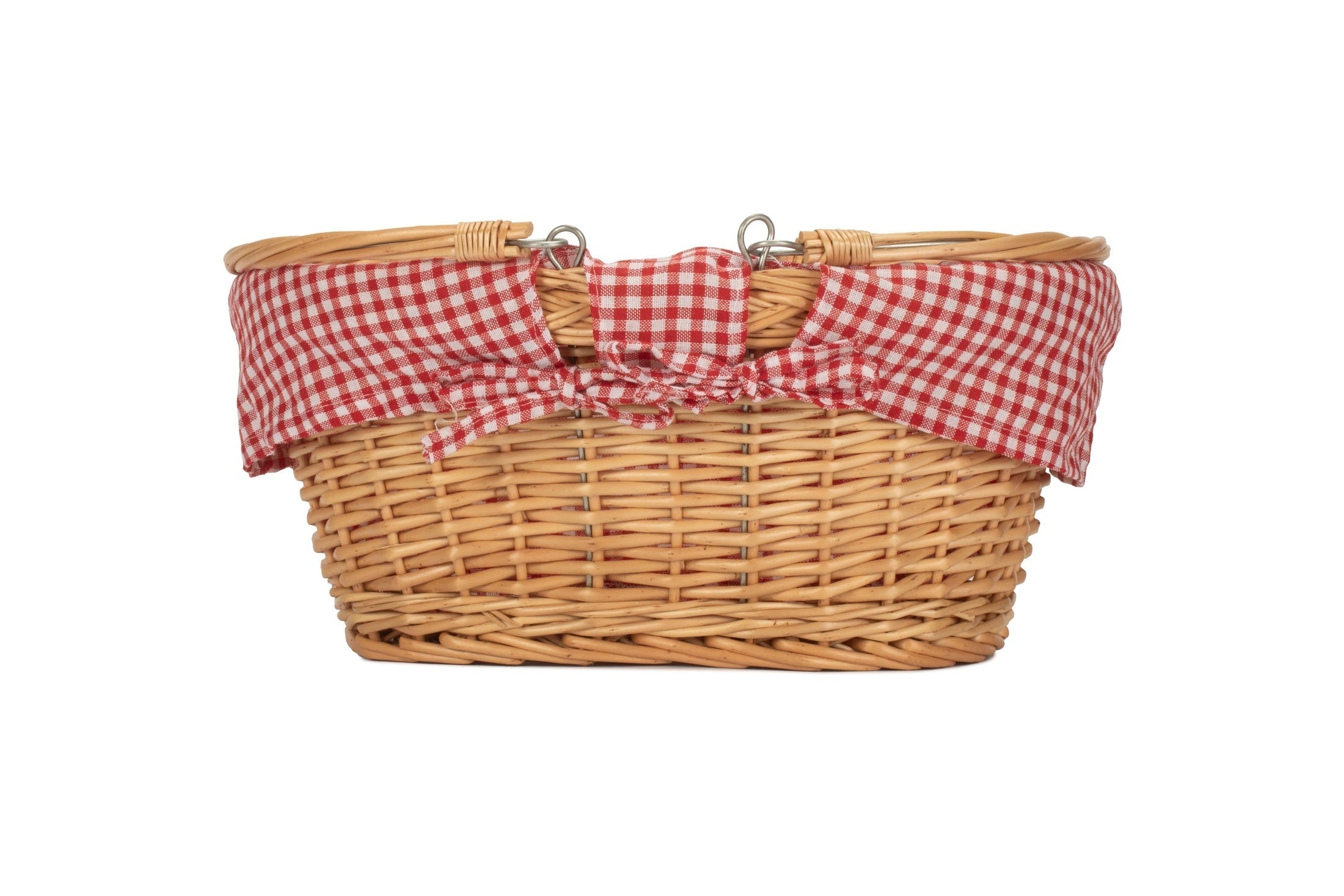 Medium Swing Handle Shopper With Red & White Checked Lining - REGN