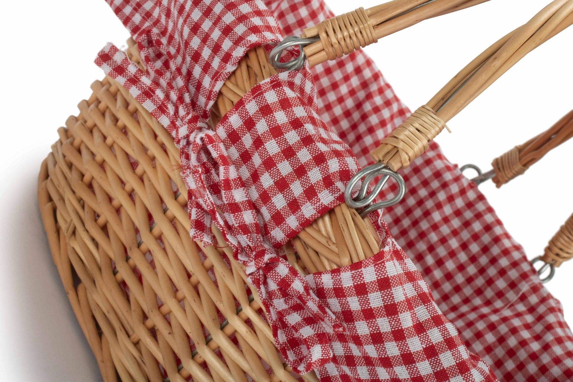 Medium Swing Handle Shopper With Red & White Checked Lining - REGN