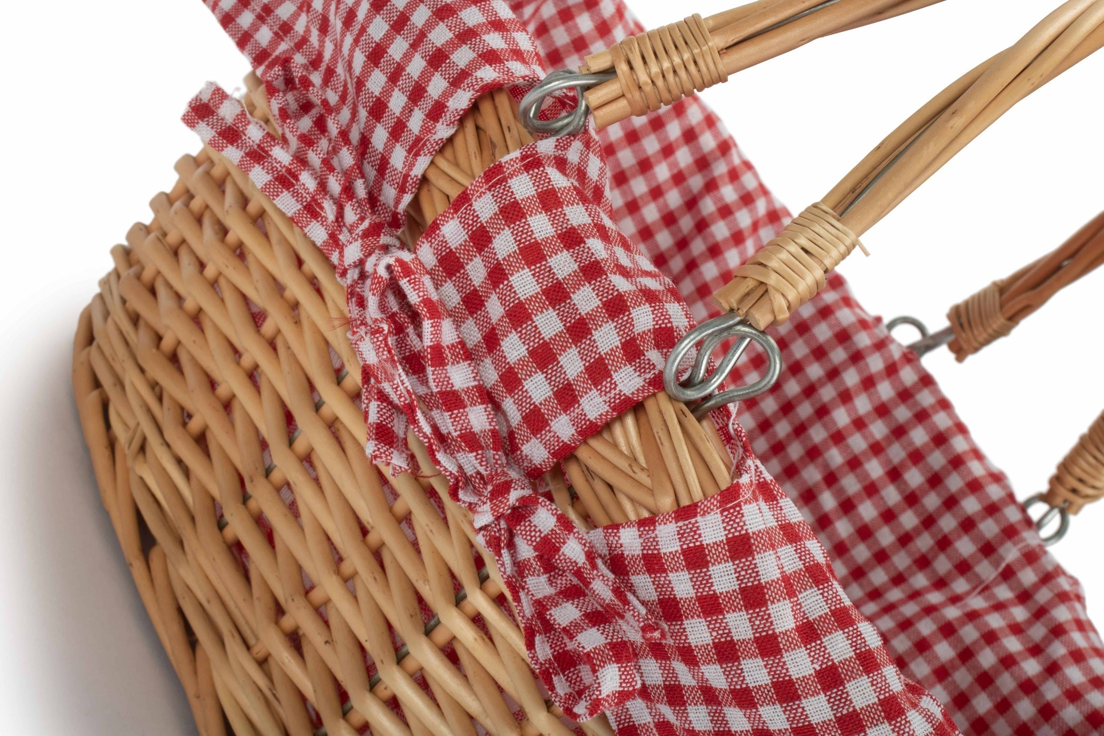 Medium Swing Handle Shopper With Red & White Checked Lining - REGN