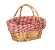 Medium Swing Handle Shopper With Red & White Checked Lining - REGN