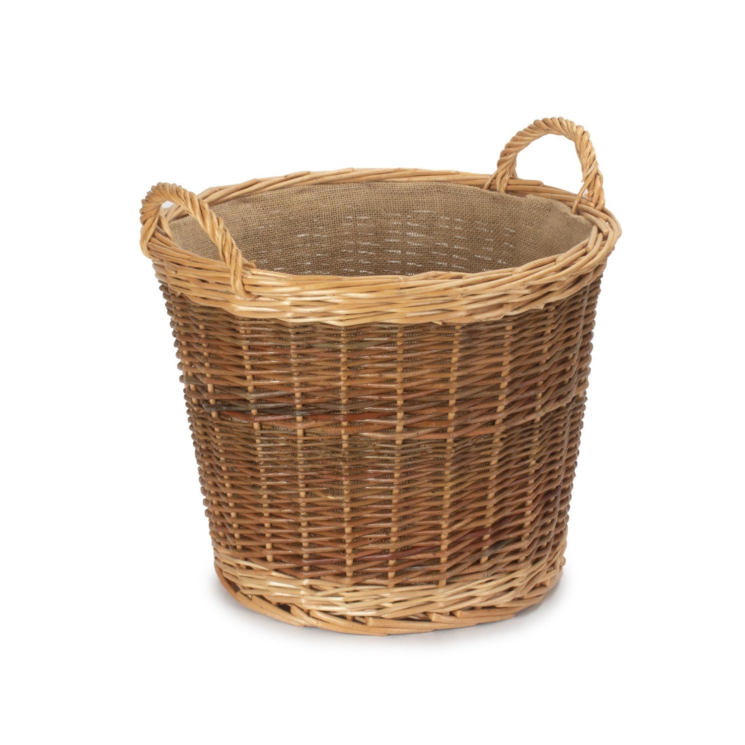 Medium Unpeeled Log Basket With Lining - REGN