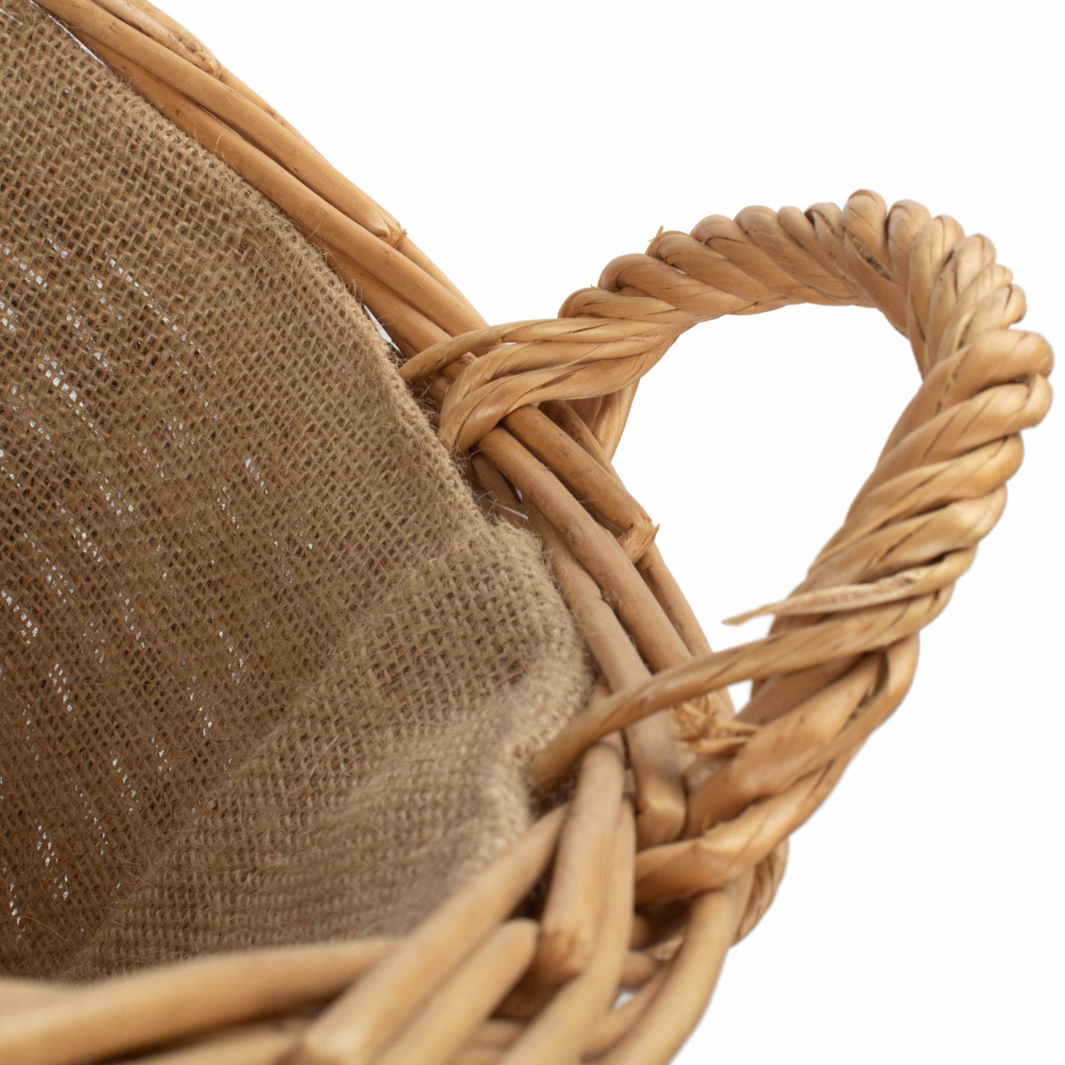Medium Unpeeled Log Basket With Lining - REGN