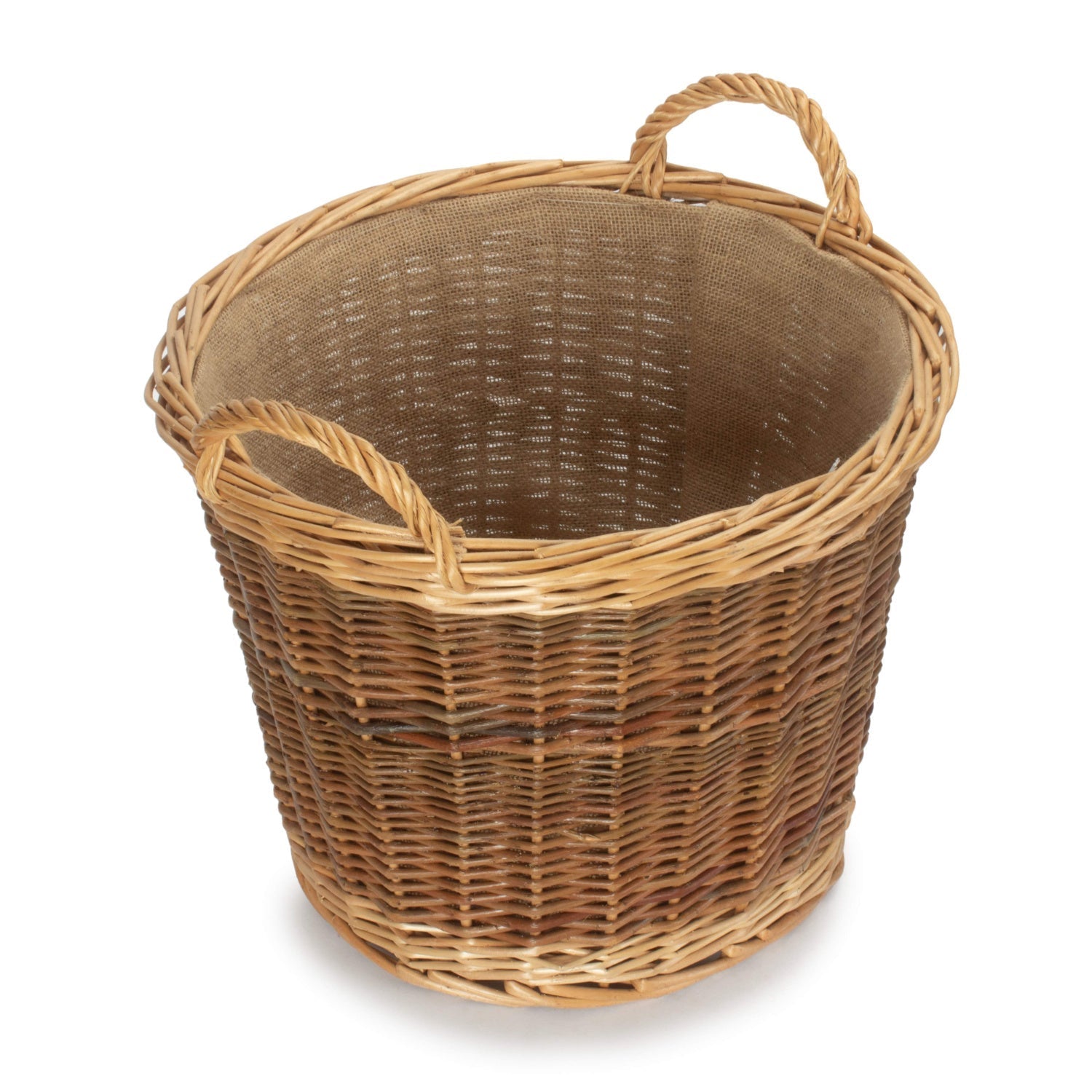 Medium Unpeeled Log Basket With Lining - REGN