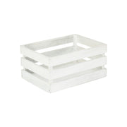 Medium Vintage White Wash Slatted Wooden Crate - REGN