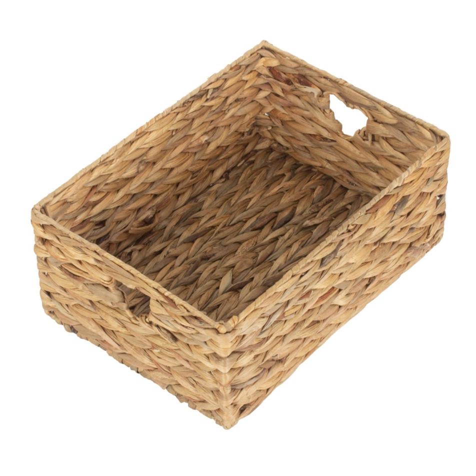 Medium Water Hyacinth Storage Basket with Heart Cut-Out Handles - REGN