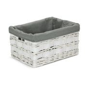 Medium White Scandi Storage Basket with Grey Sage Lining - REGN