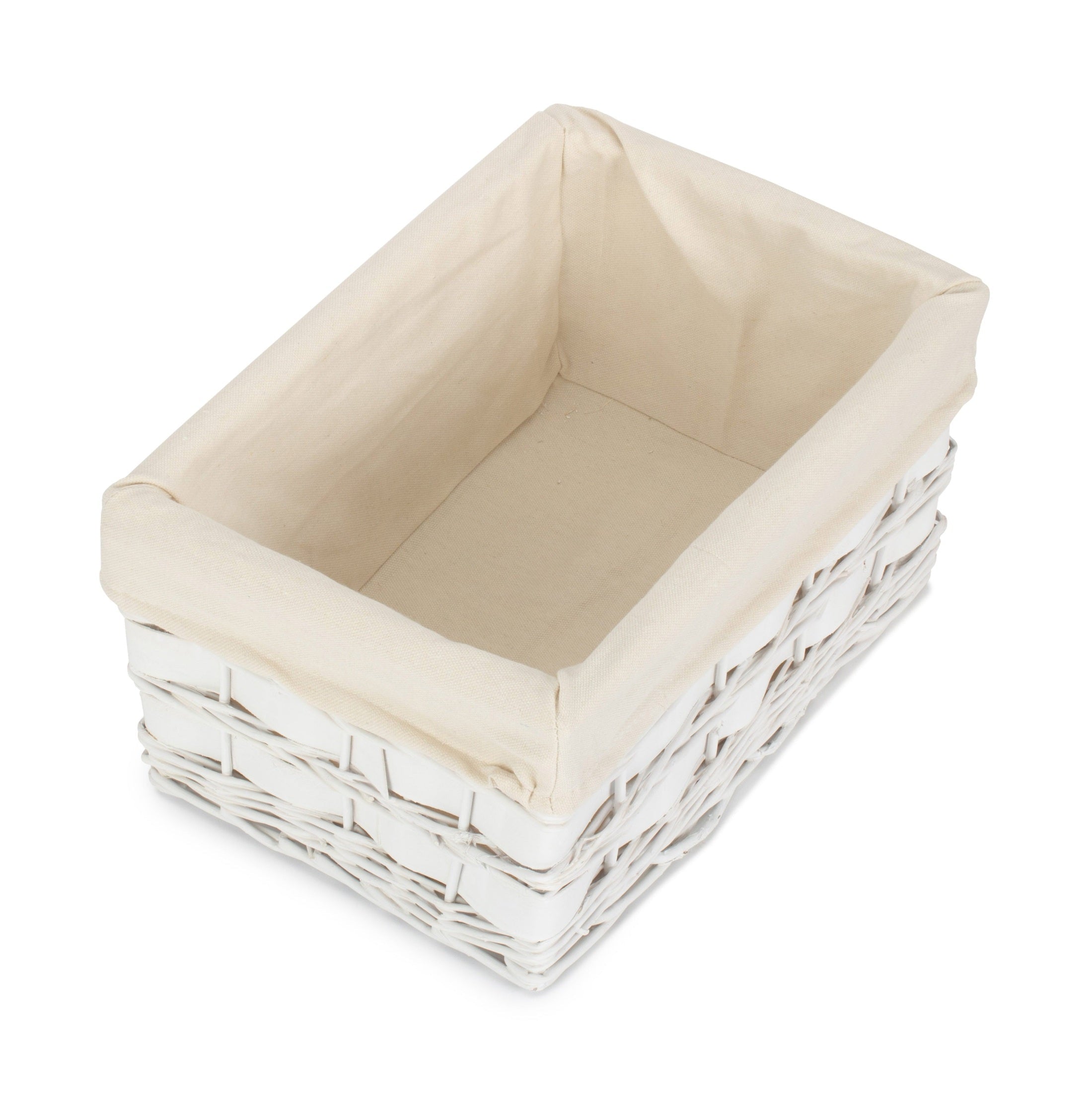 Medium White Scandi Storage Basket with White Lining - REGN