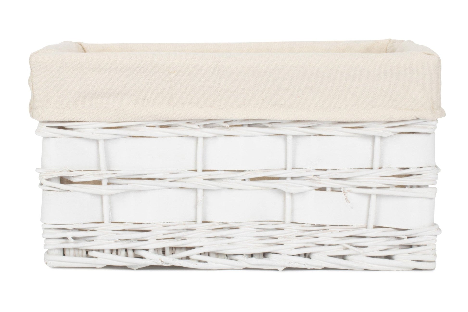 Medium White Scandi Storage Basket with White Lining - REGN