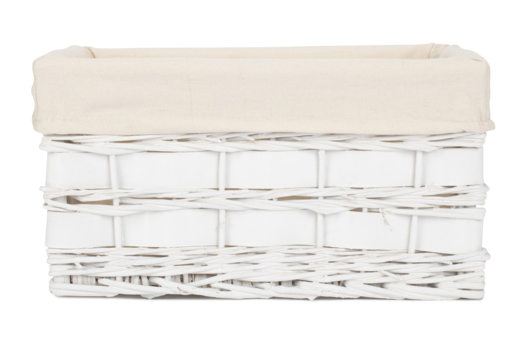 Medium White Scandi Storage Basket with White Lining - REGN