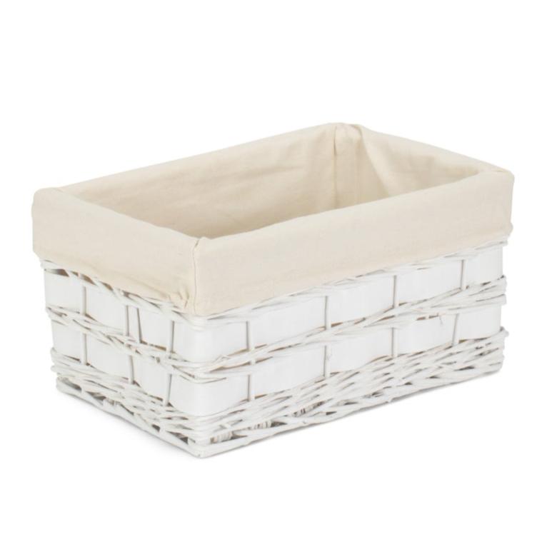 Medium White Scandi Storage Basket with White Lining - REGN