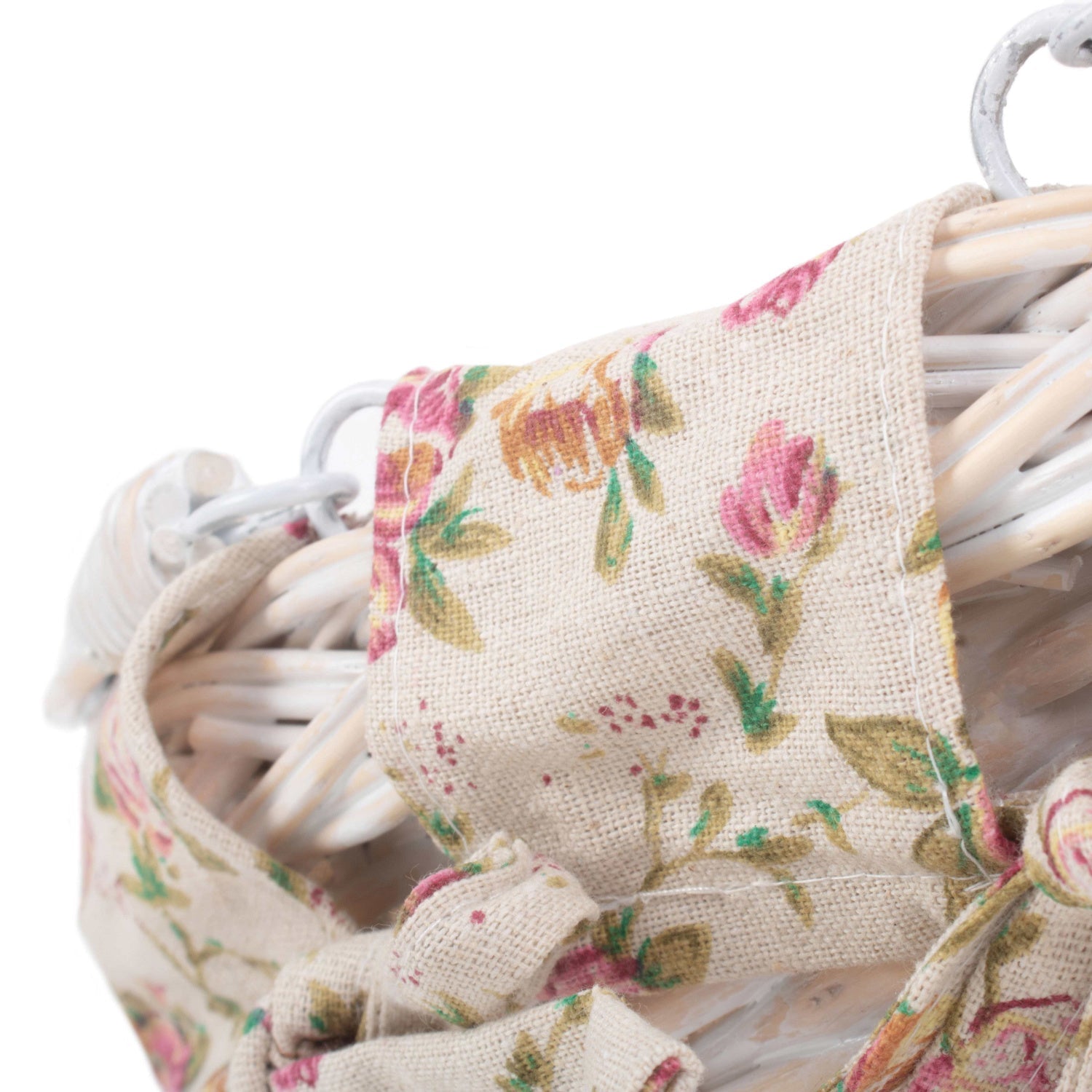 Medium White Swing Handle Shopper - Garden Rose Lining - REGN