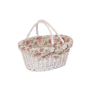 Medium White Swing Handle Shopper - Garden Rose Lining - REGN