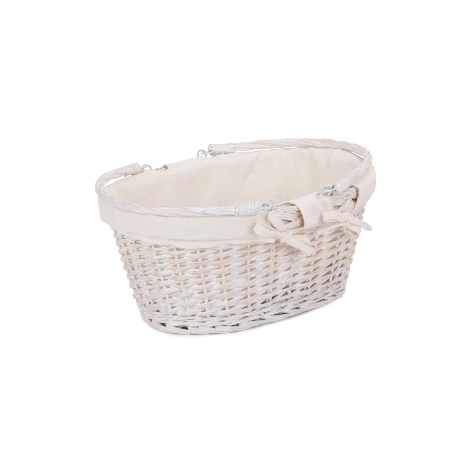 Medium White Swing Handle Shopper - White Lining - REGN